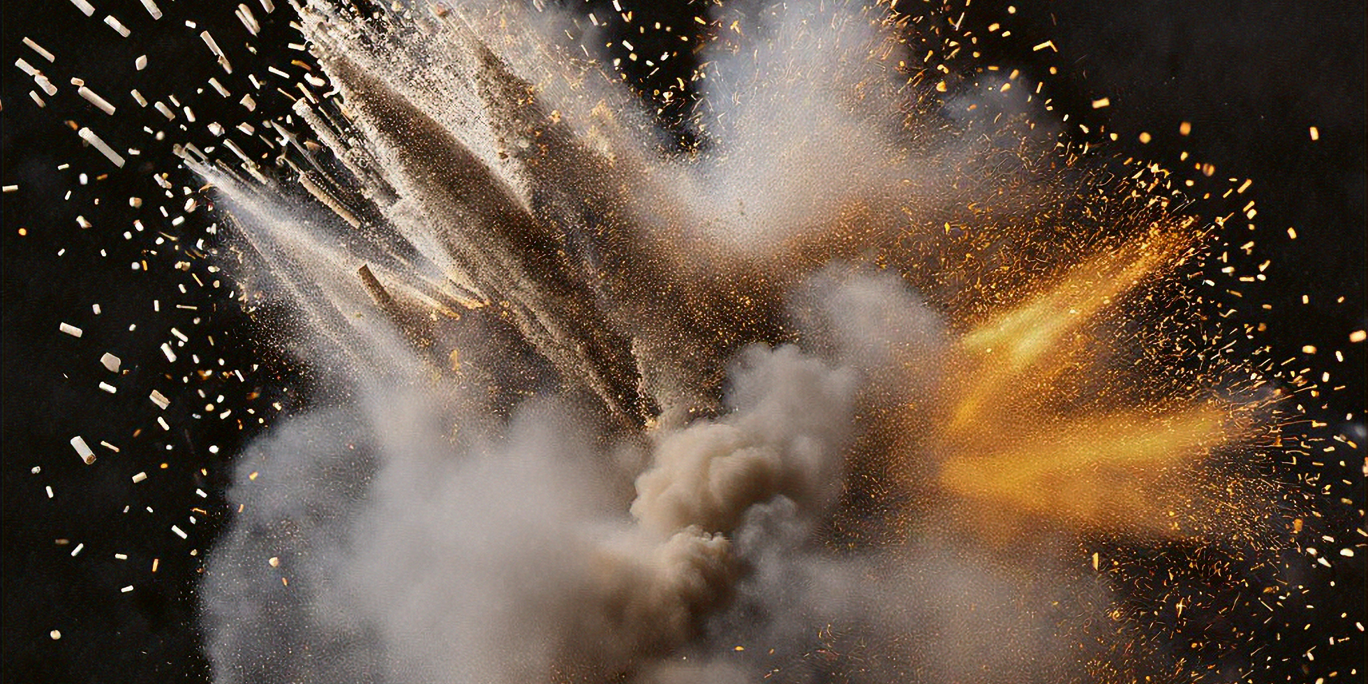 Artistic impression of a dust explosion