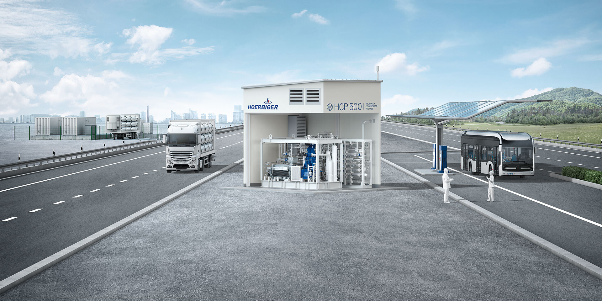 Package for hydrogen compression Package for hydrogen compression